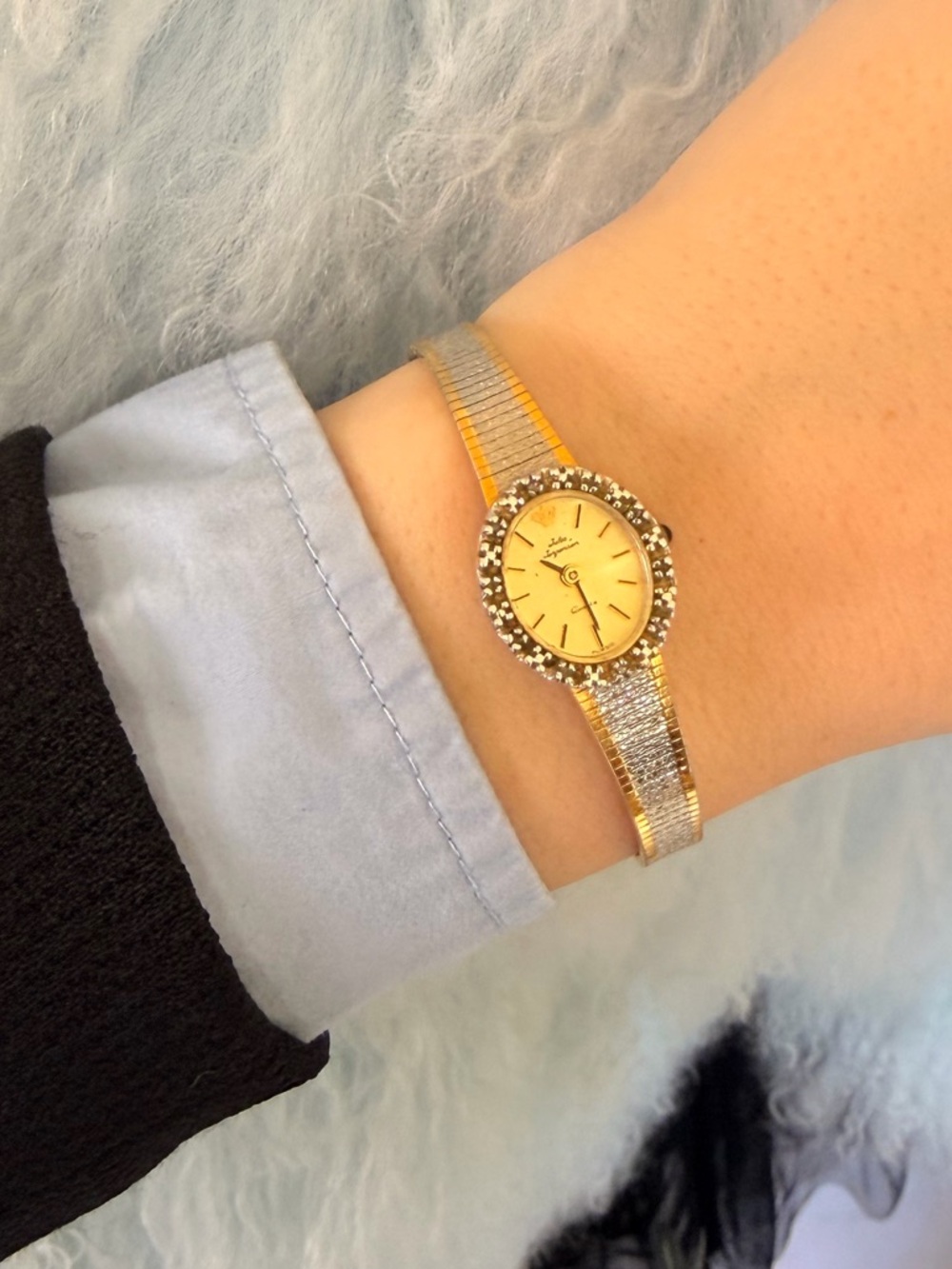 Gold-Tone Women's Crystal Accent Bracelet Watch